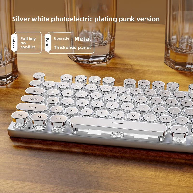 Retro Punk Wireless Mechanical Keyboard and Mouse Set