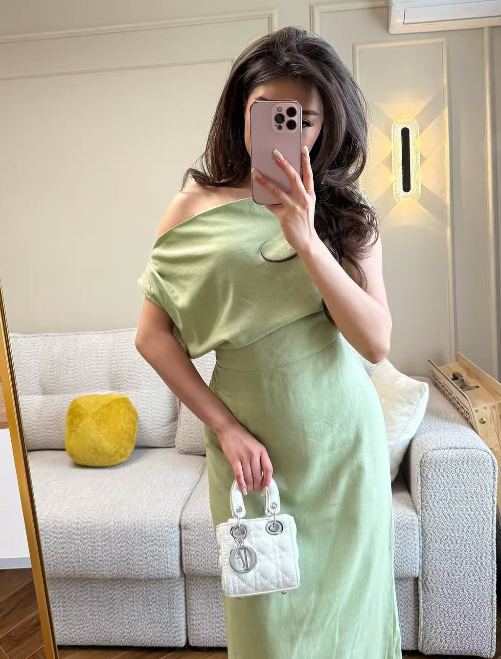 Off-Shoulder Linen Dress