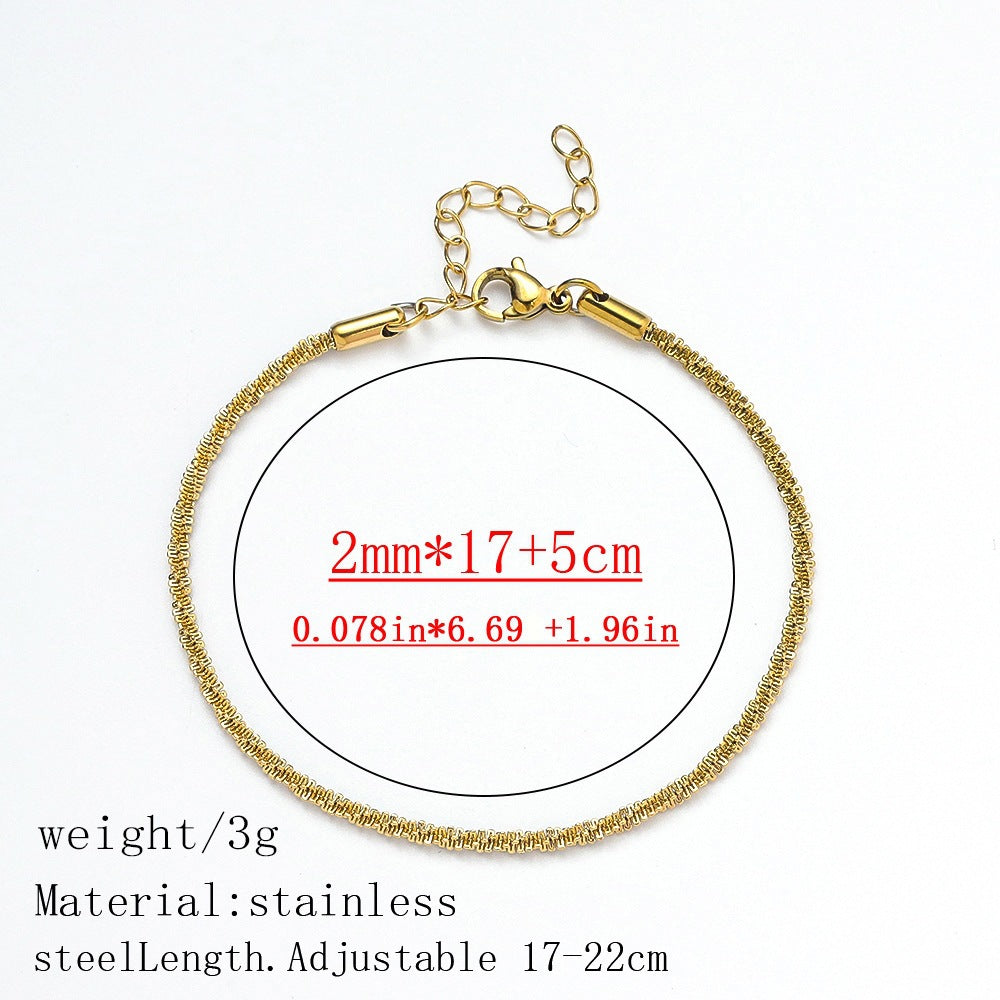 316L Titanium Steel Bracelet Waterproof Hypoallergenic Gold Plated Chain Jewelry for Men Women Unisex Fashion Accessories