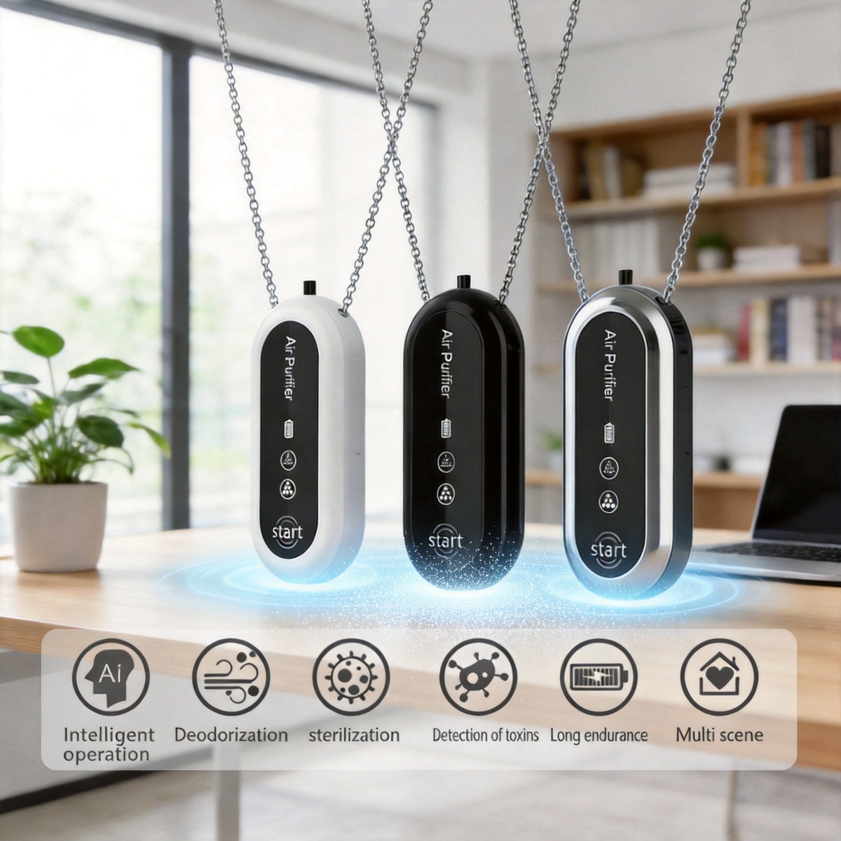 Portable Neck Air Purifier with Negative Ion Technology