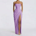 Elegant Strapless Ruched Waist Dress