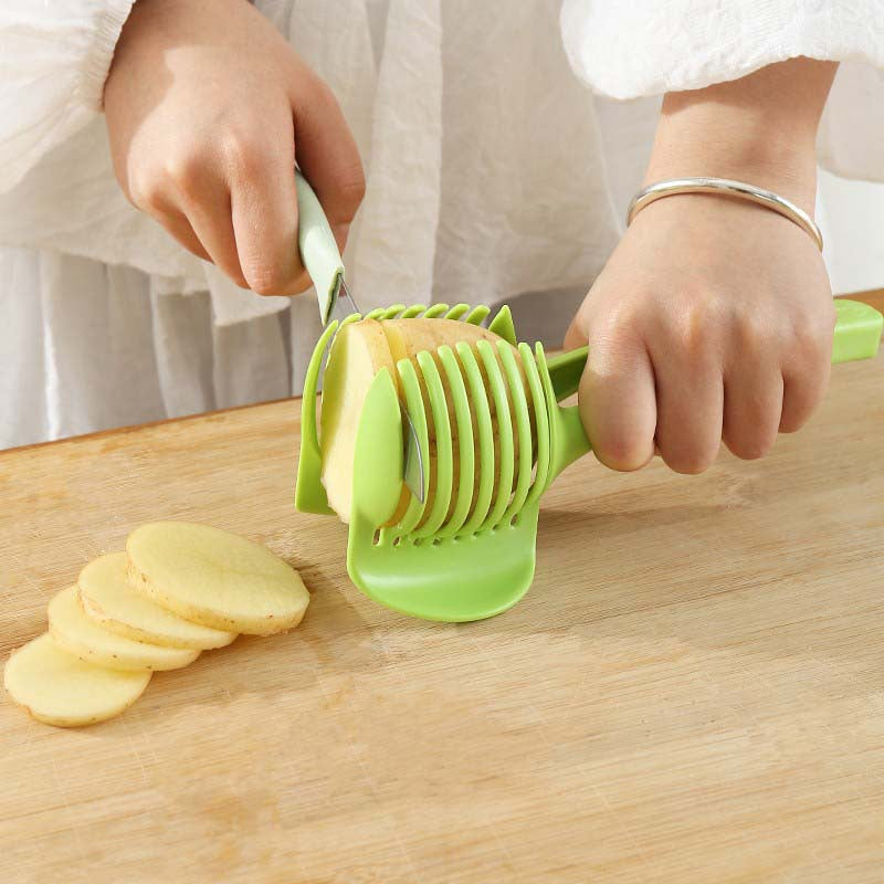 New multifunctional fruit slicer plastic with handle tomato potato lemon splitter wholesale