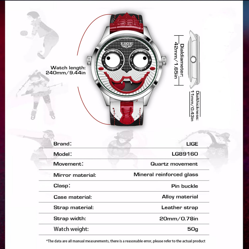 Clown Fashion Waterproof Sports watch