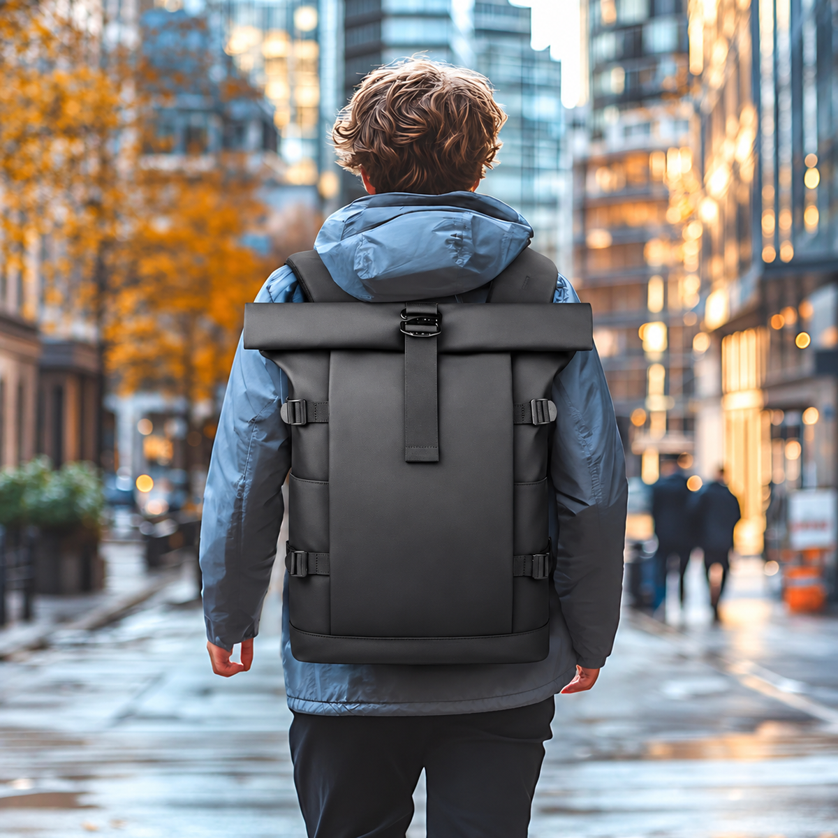 Expandable Roll-Top Travel Backpack