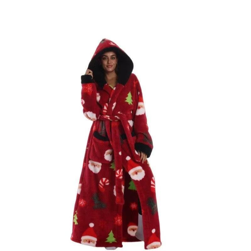 Fleece Bathrobe with Hood