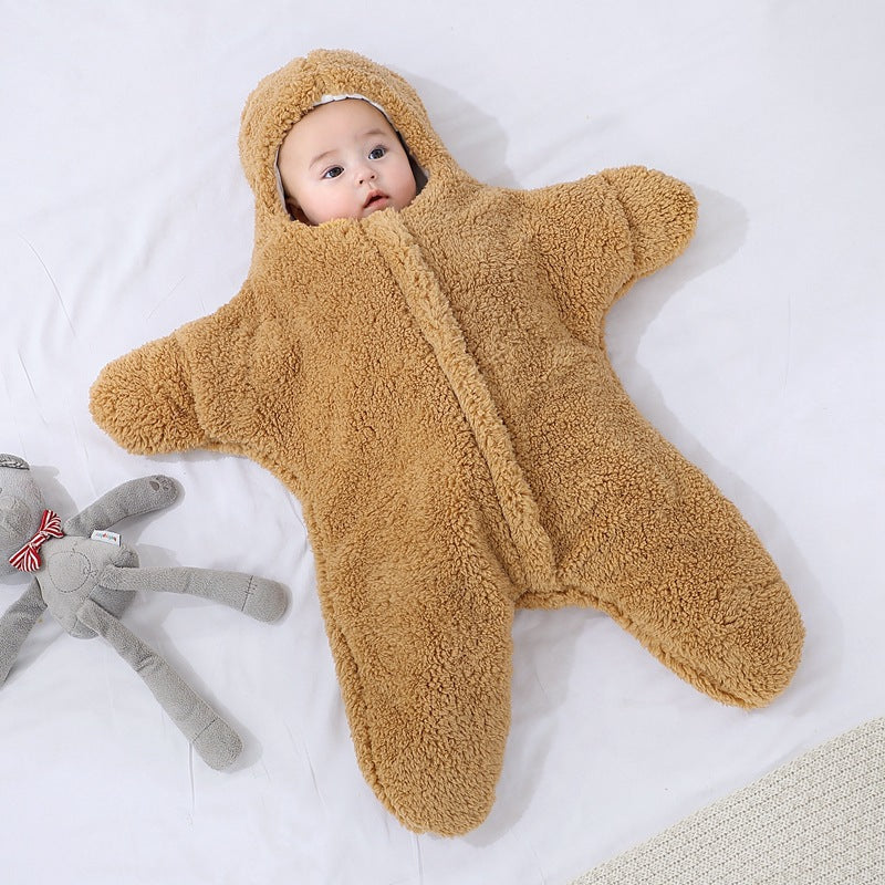 Baby Coated Sleeping Bag Swaddle Wrap for Newborns