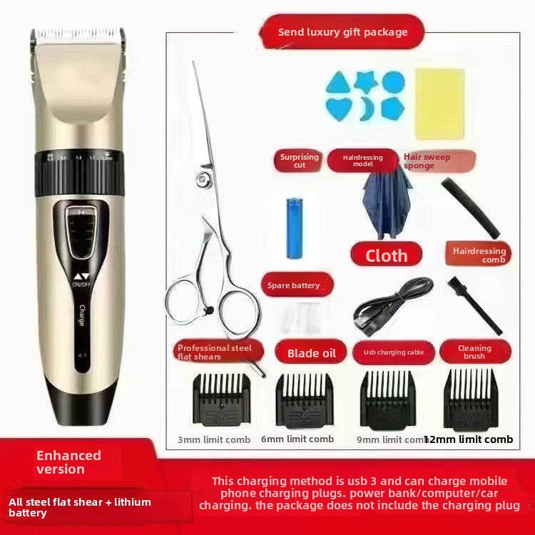 Rechargeable Electric Hair Clipper with Ceramic Blades