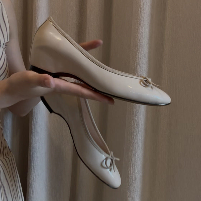 Round Toe Bowknot Ballet Flats