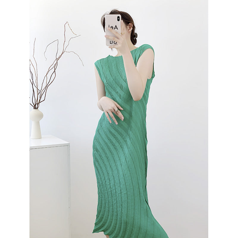 Pleated Womens Dress Casual Long Skirt