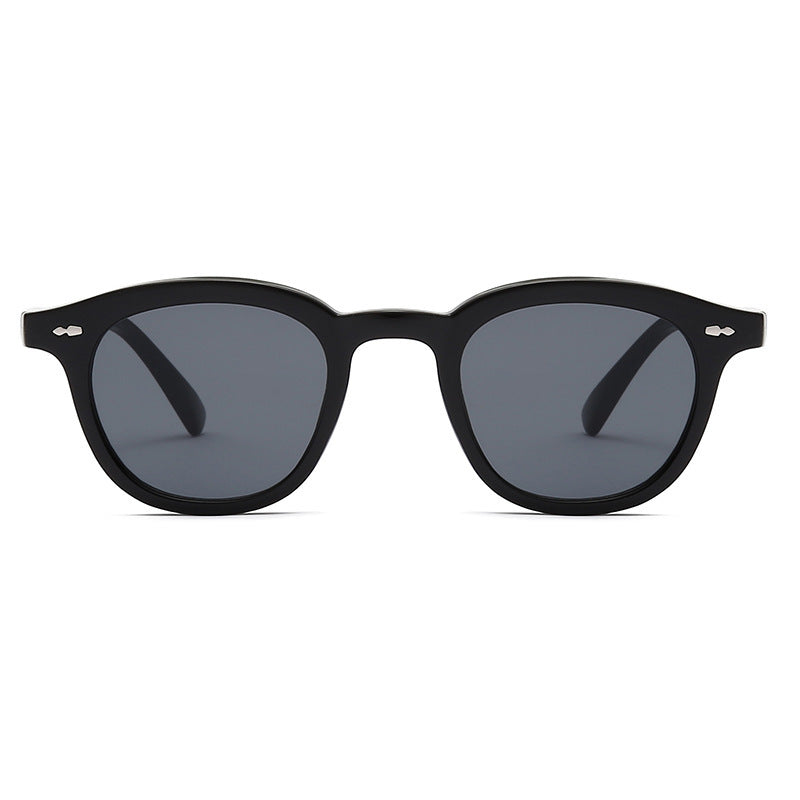 Round retro rice-stud fashionable sunglasses