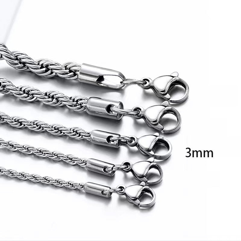 Stainless Steel Twist Chain Necklace