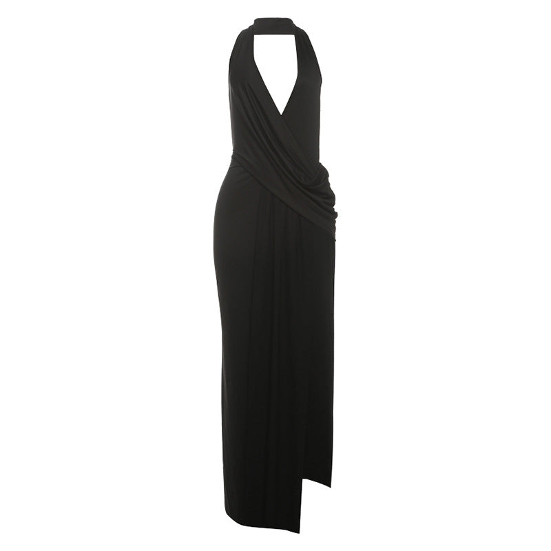 Womens Halter Neck Long Dress