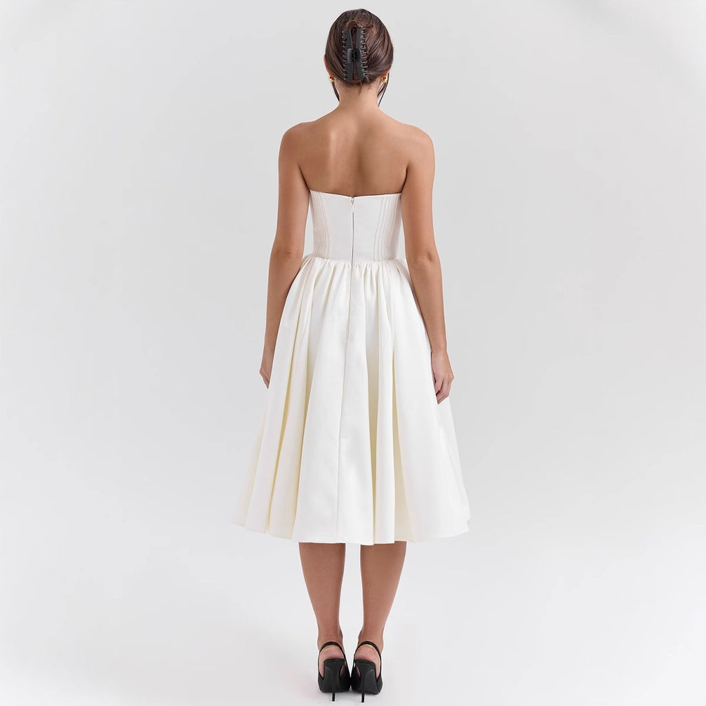 Womens Backless Tube Top Dress