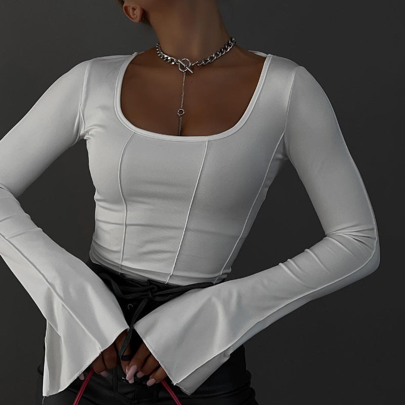 Womens Square Neck Knitted Pullover Top
