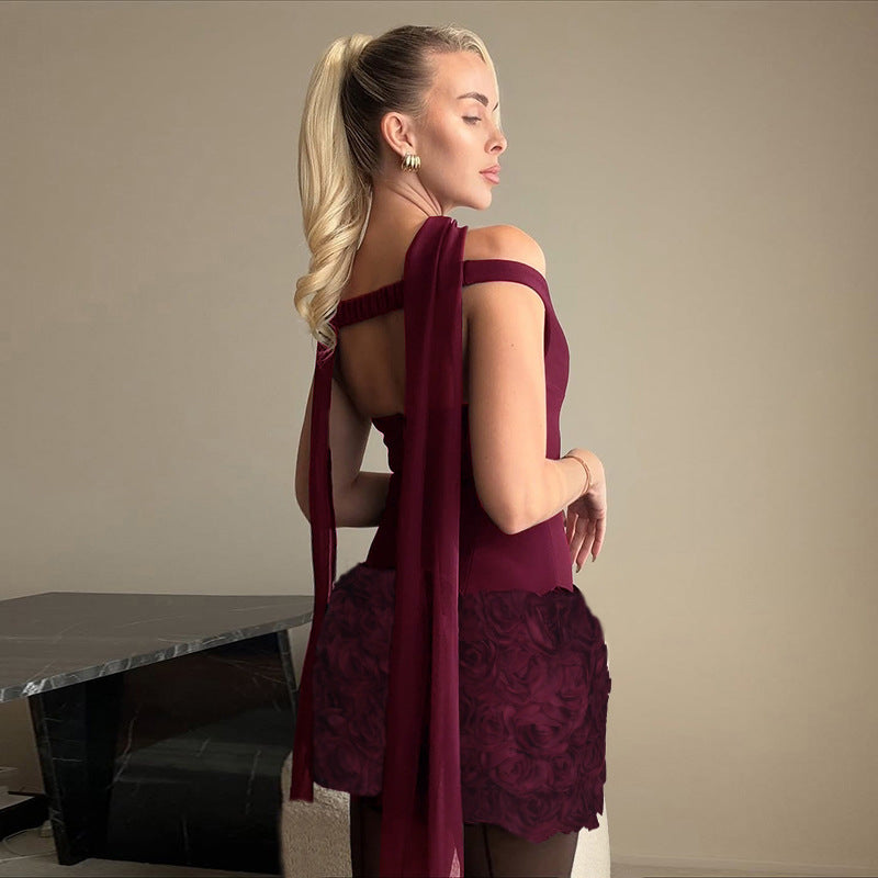 Elegant One-Shoulder A-Line Dress