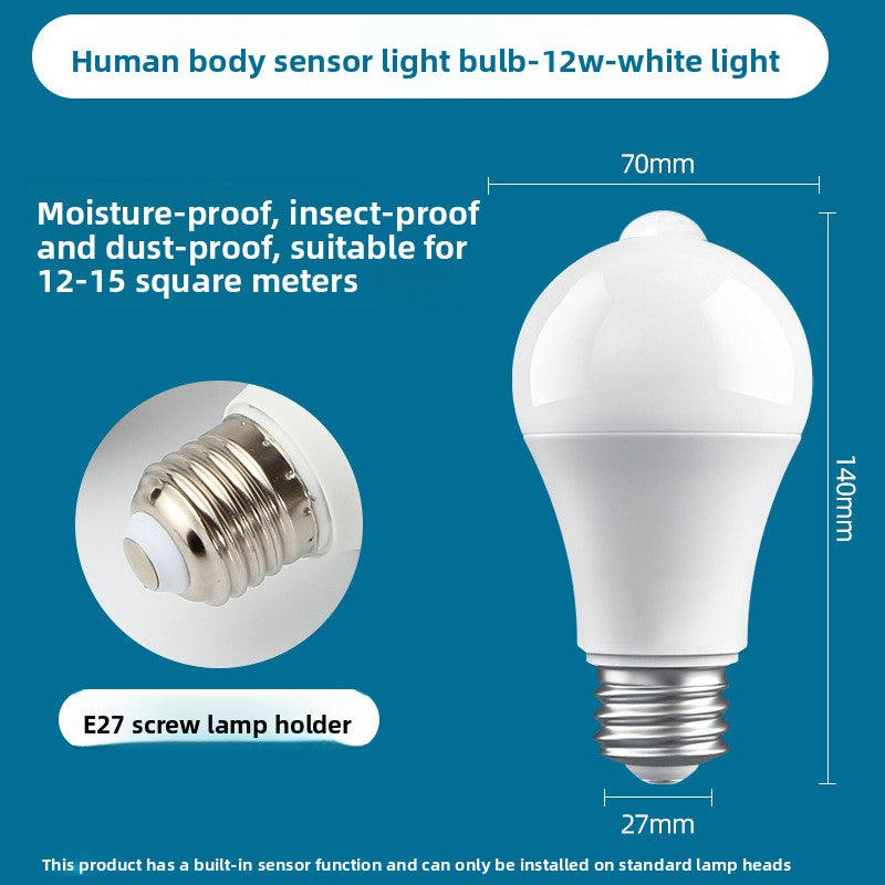 Smart Motion Sensor Voice Control LED Light Bulb