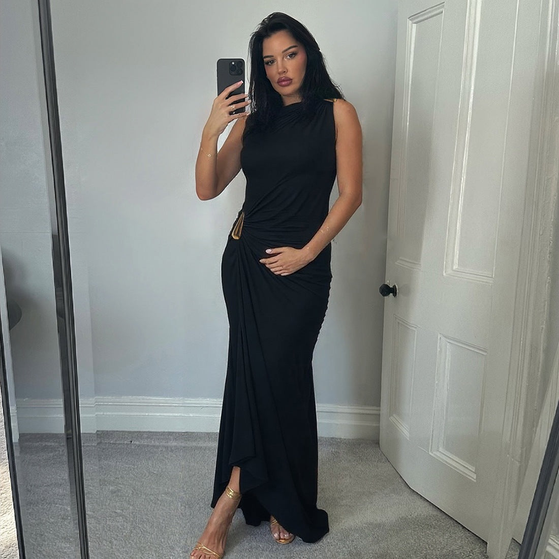 Sleeveless Slim-Fit Slit Dress