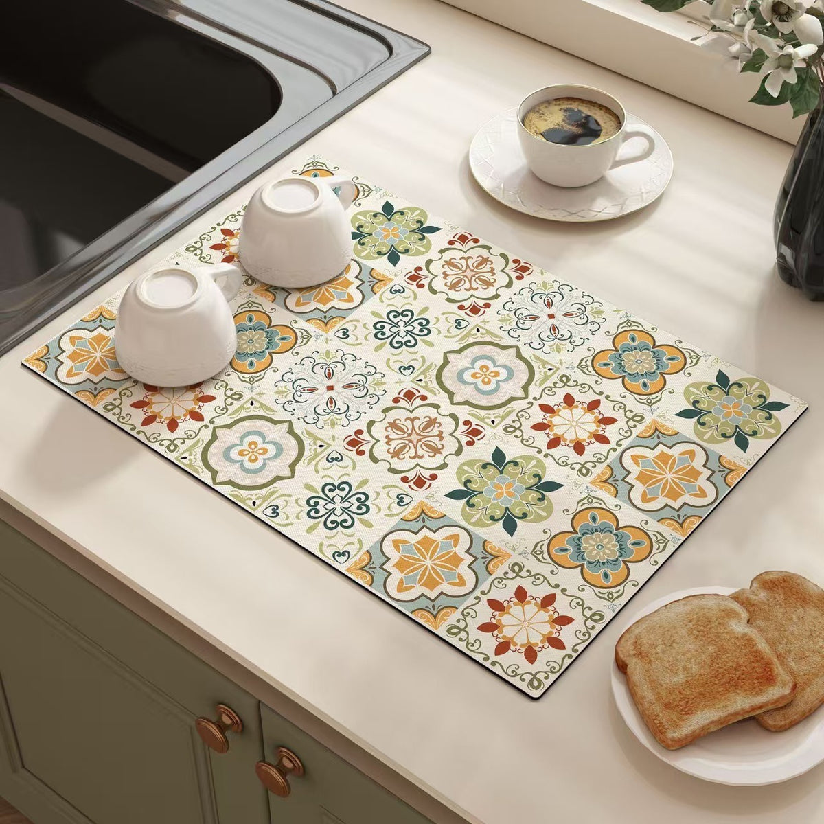 American-Style Retro Diatomaceous Earth Bathroom Mat