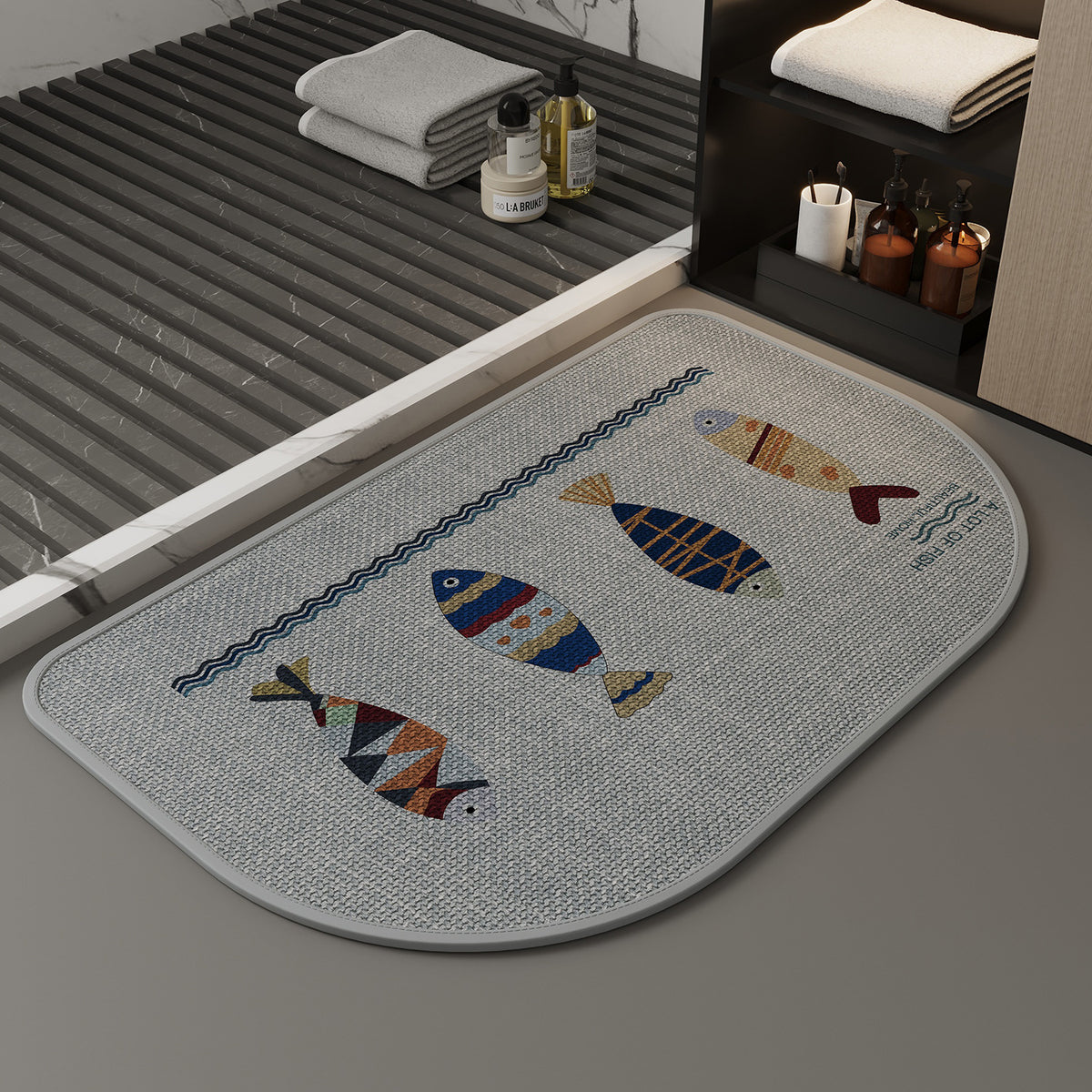 Cute Cartoon Bathroom Mat Absorbent Non-Slip Home Decor