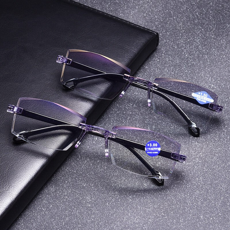 Frameless Blue Light Reading Glasses with Smart Zoom