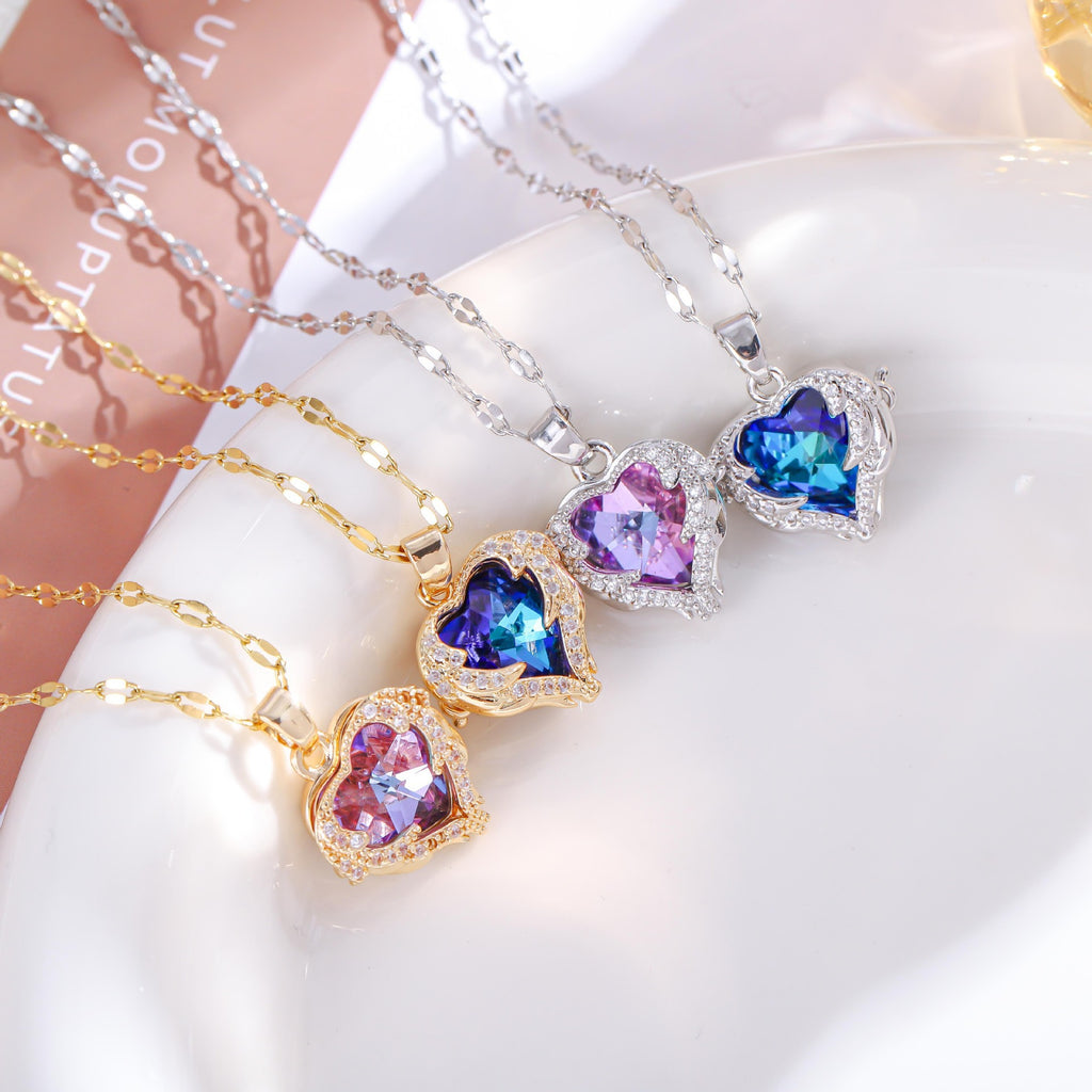 Women's Luxury Blue Crystal Necklace