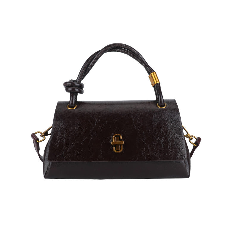 Oil-Waxed Leather Crossbody Shoulder Bag