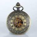 Engraved Mechanical Pocket Watch with Alloy Chain