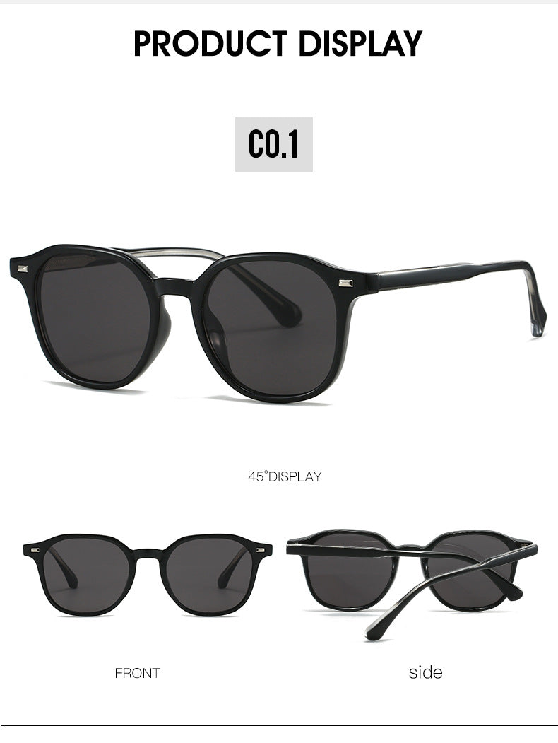 Retro Oval Frame Sunglasses with UV400 Protection