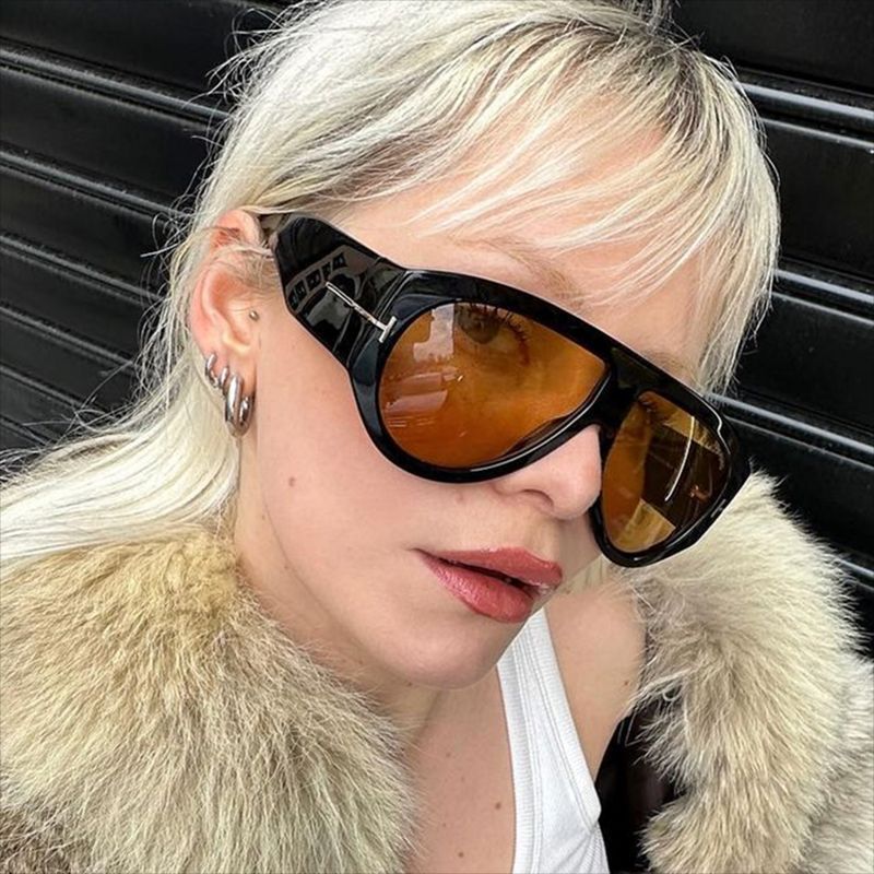 Aviator Sunglasses Women Oversize T-Shaped Frame