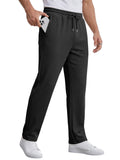 Men's Striped High Waist Wide Leg Straight Pants Casual Trousers