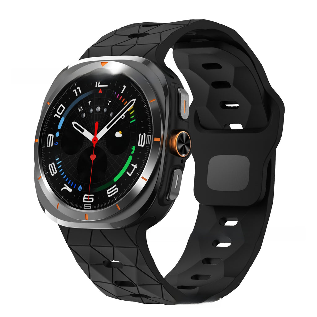 Football Pattern Reverse Buckle Silicone Strap for Samsung Watch