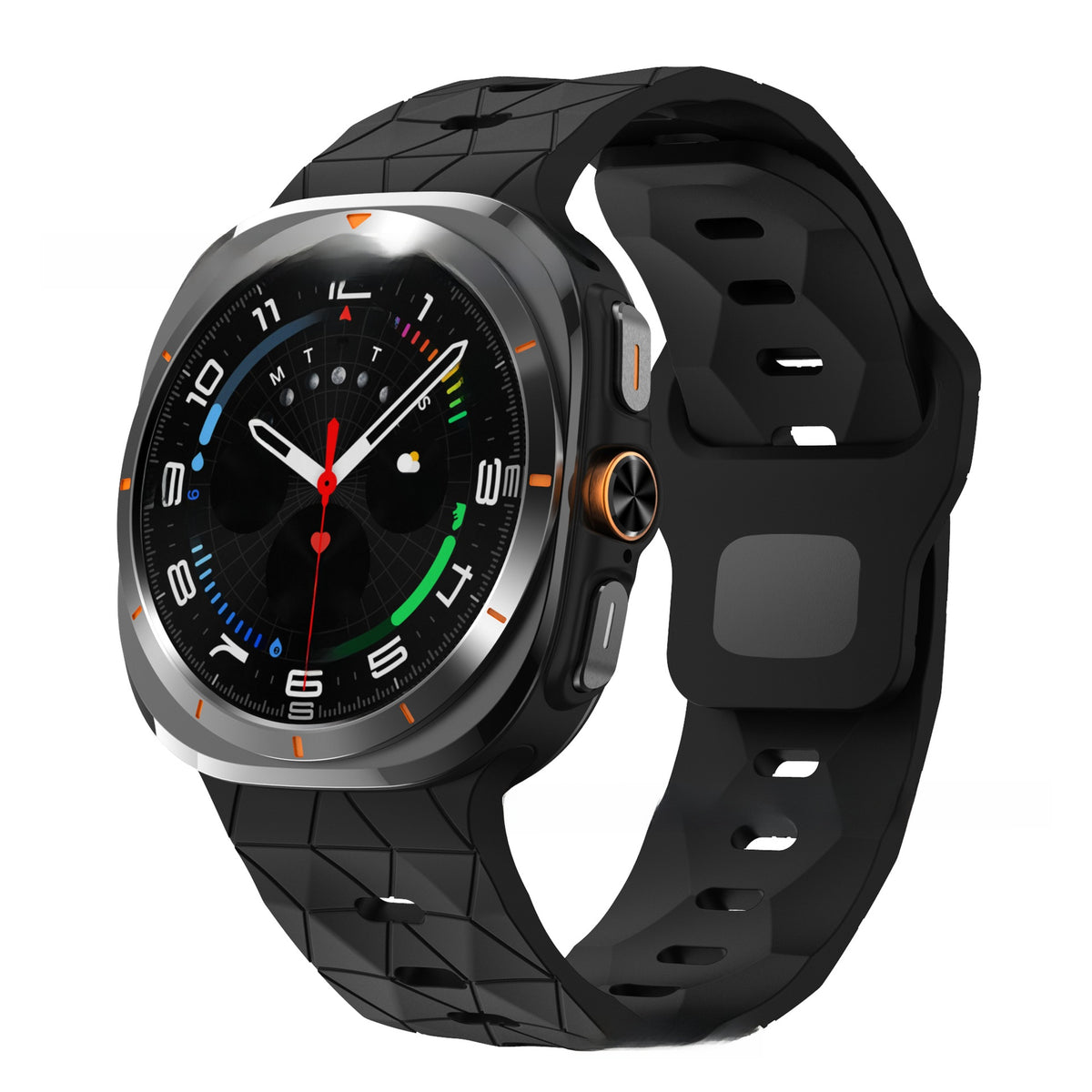 Football Pattern Reverse Buckle Silicone Strap for Samsung Watch