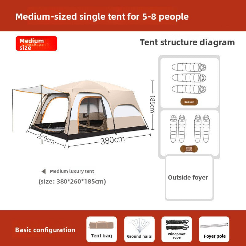 Automatic Two Room Camping Tent for Family Outdoor Use