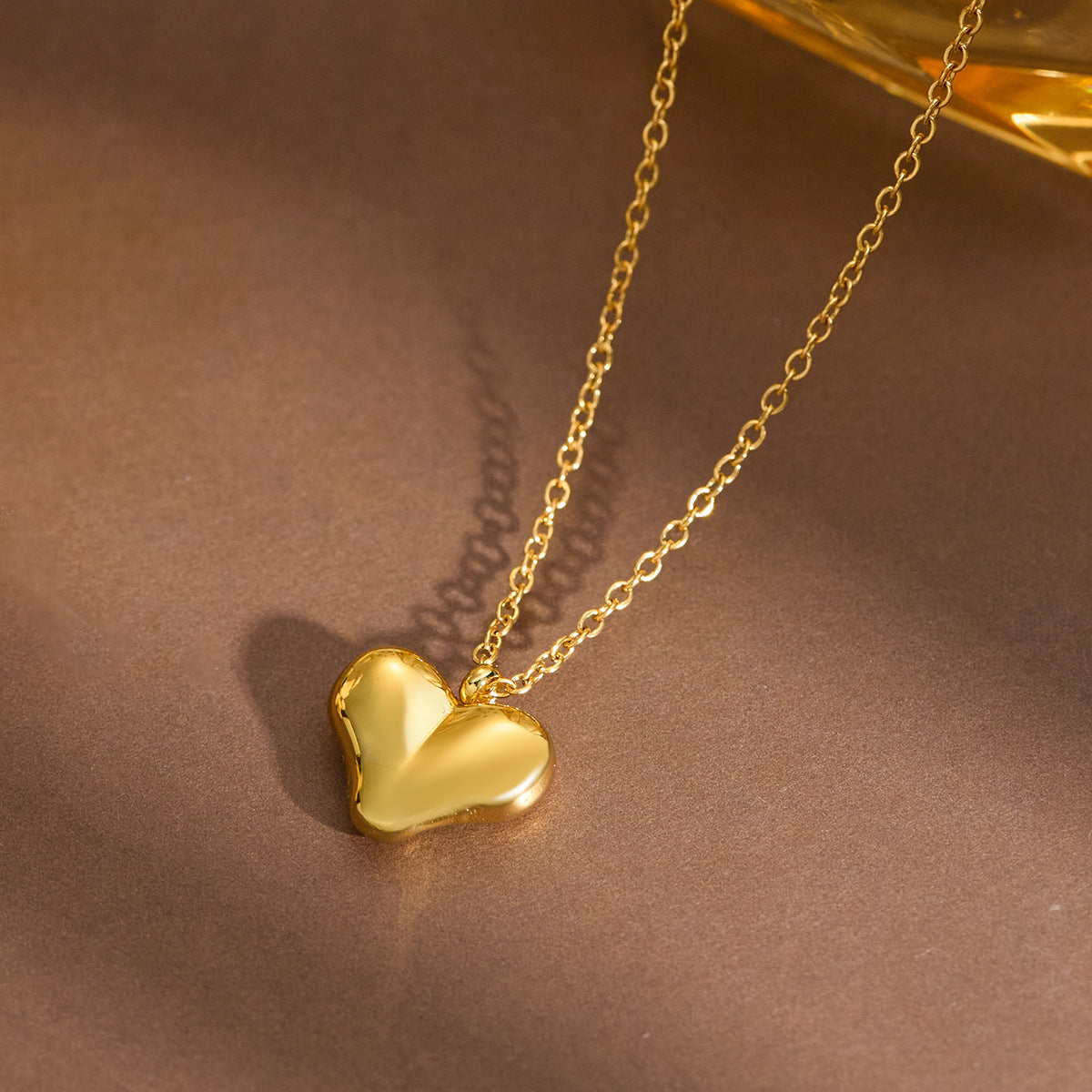 Heart Shaped Gold Plated Stainless Steel Necklace