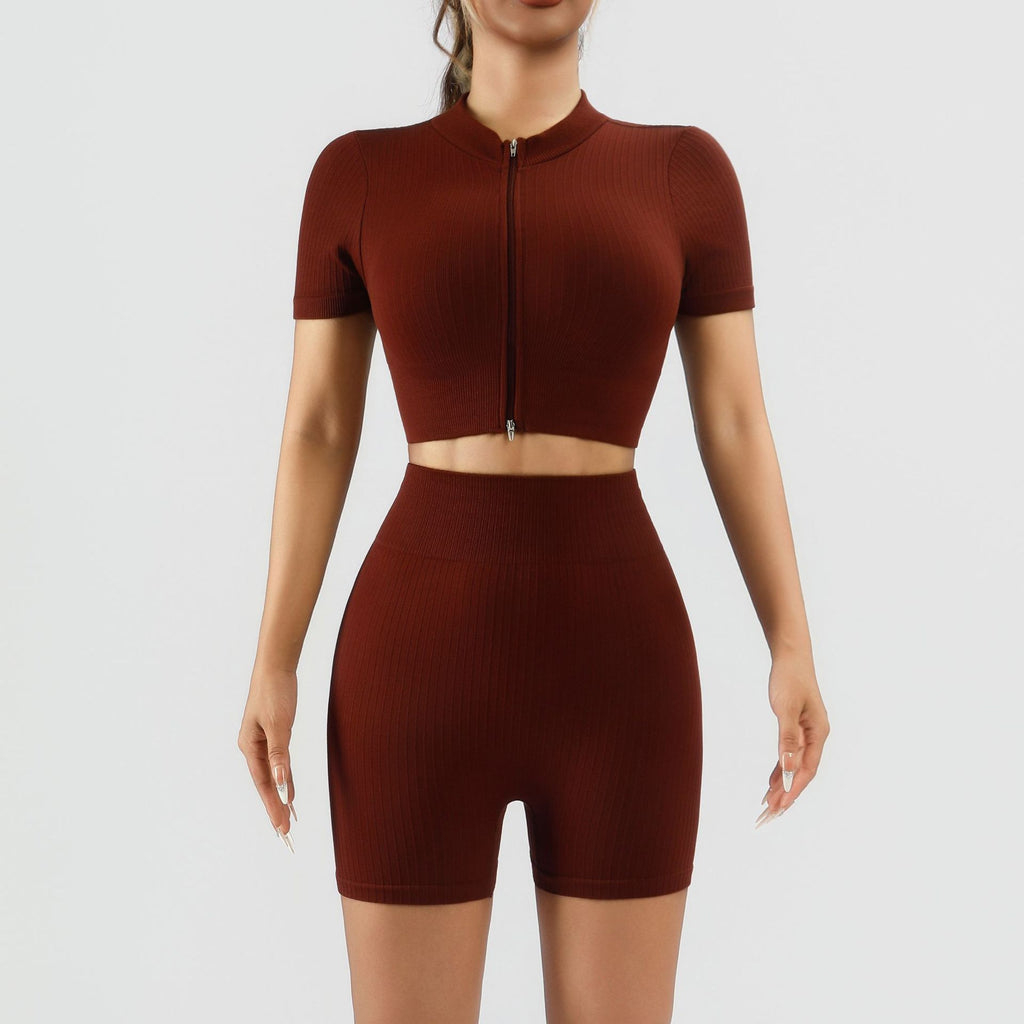 Seamless Knitted Vertical Pit Yoga Suit