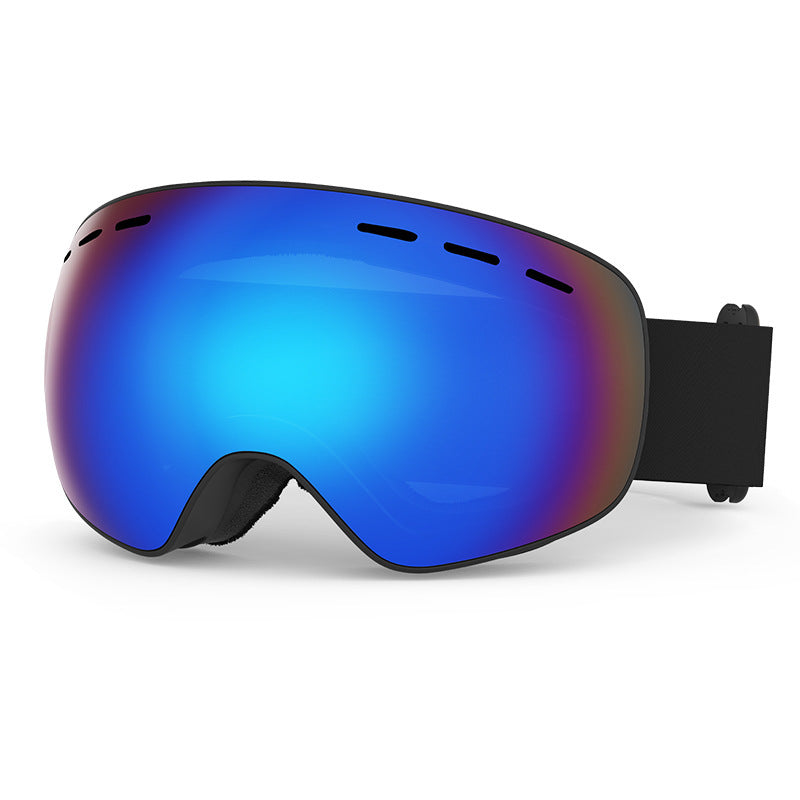Spherical Ski Goggles with Double-Layer Anti-Fog