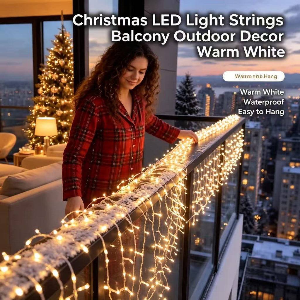 App Controlled Christmas Theme LED Curtain Light USB Powered Smart Iridescent String Light for Indoor Outdoor Holiday Decoration