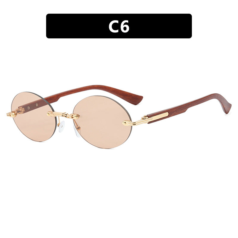 Frameless Oval Sunglasses UV400 Protection