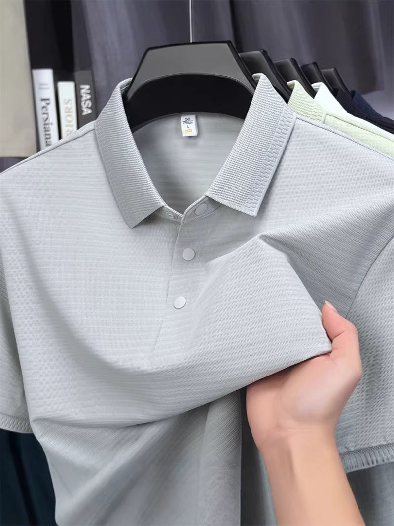 Mens Ice Silk Breathable Polo Shirt