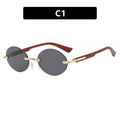 Frameless Oval Sunglasses UV400 Protection