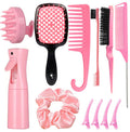 12-Piece Hairdressing Comb Set with Spray Bottle