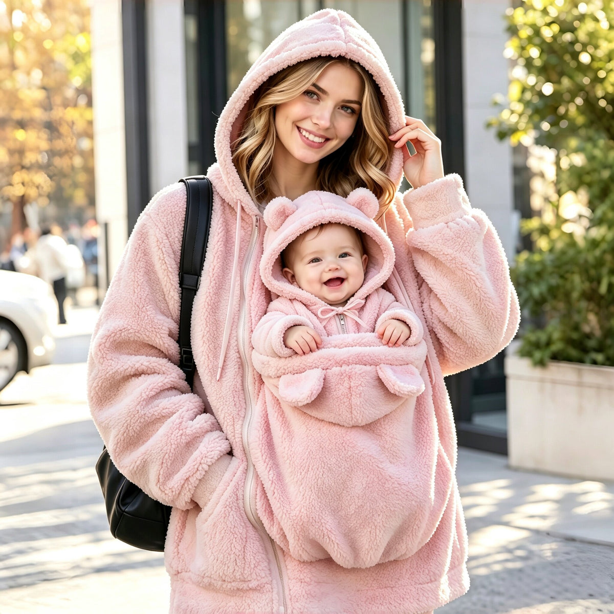 Kangaroo Mother Child Fleece Sweatshirt