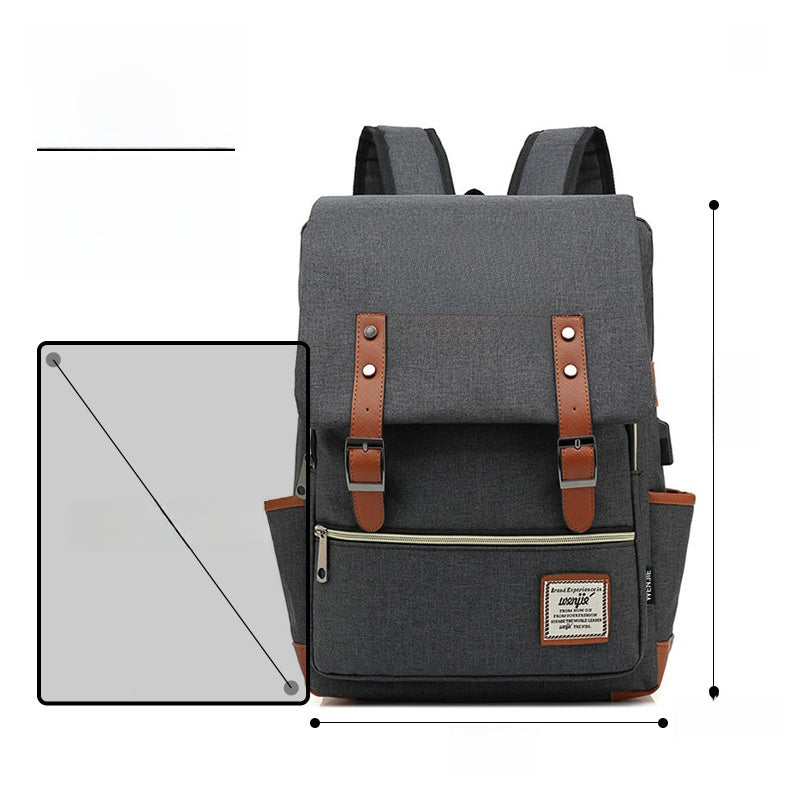 Custom Vintage Nylon Backpack with Laptop Compartment
