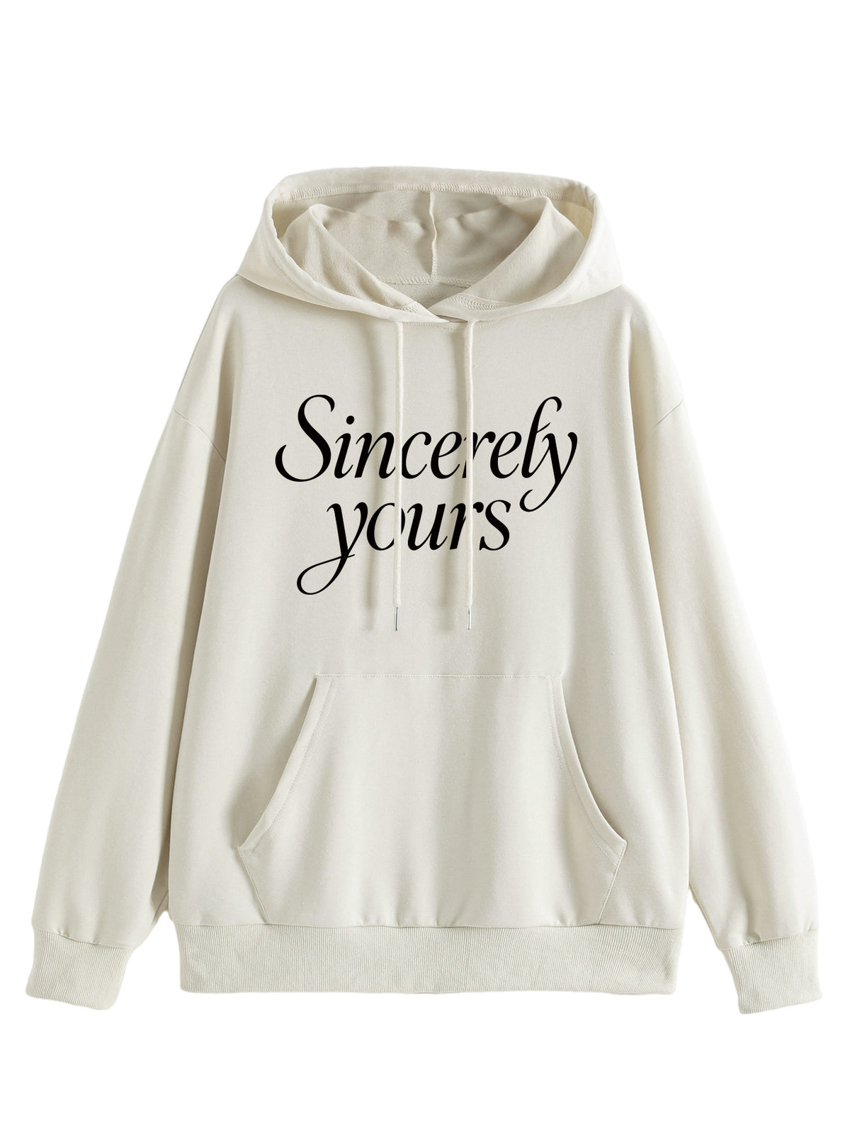 Womens Pure Cotton Loose Fit Printed Hooded Sweatshirt
