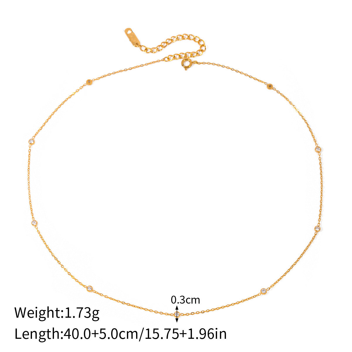 Zircon Clavicle Chain Stainless Steel Necklace