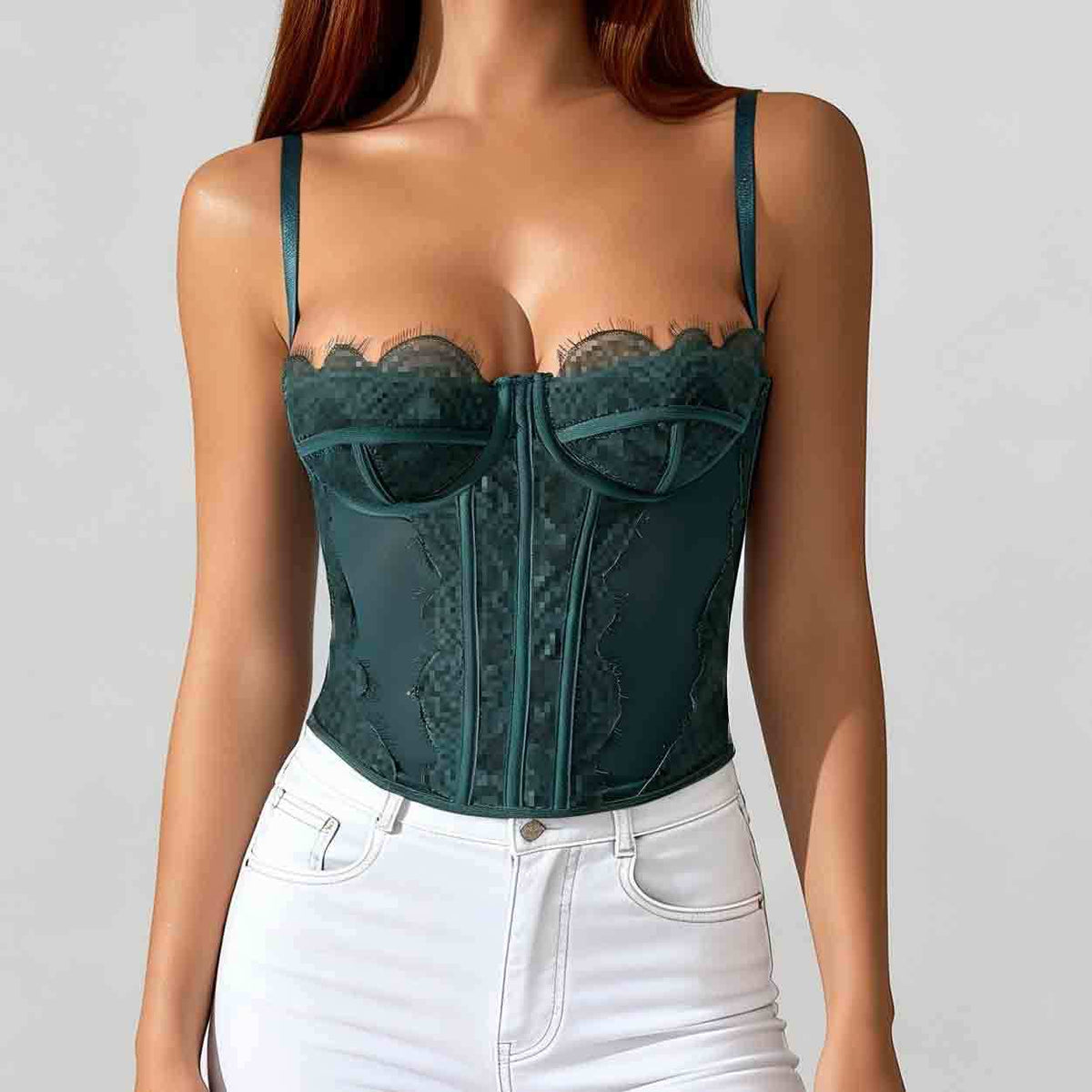 Women's Lace Fishbone Camisole Push-Up Slim Fit Top