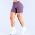 Seamless Knitted High Elastic Nylon Yoga Shorts with Waist Pleating and Hip Lift