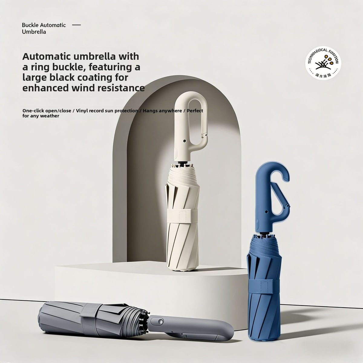 Fully Automatic Umbrella with Ring Handle