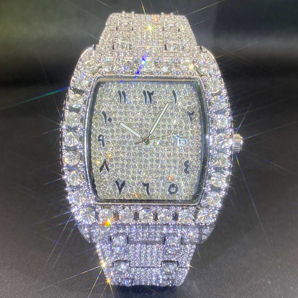 Classic Barrel Dial Rhinestone Quartz Watch