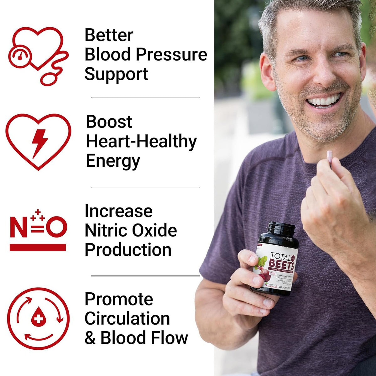 Nitric oxide beetroot capsules